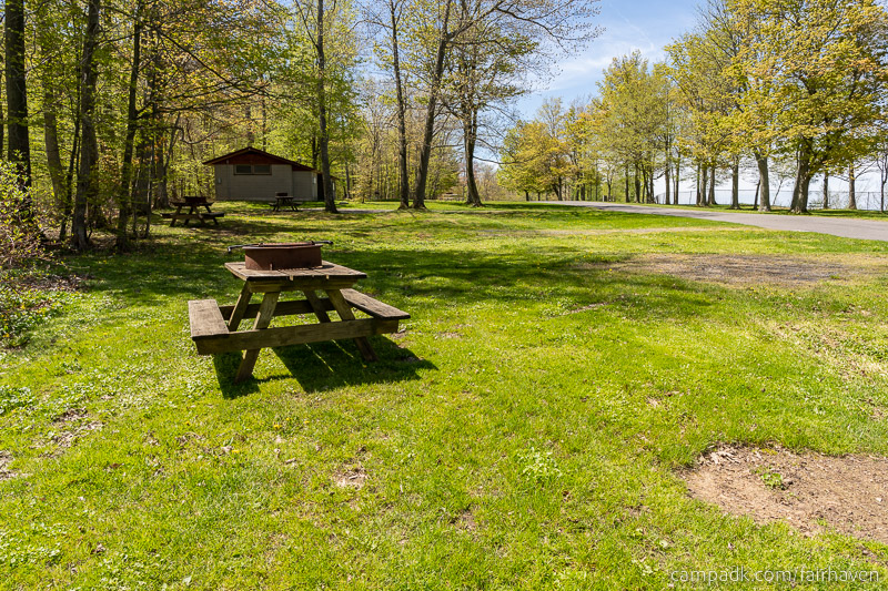 Campsite Photo of Site 261 at Fair Haven Beach State Park, New York - Cross Site View