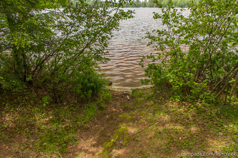 Campsite Photo of Site 1 at Fish Creek Pond Campground, New York - Shoreline