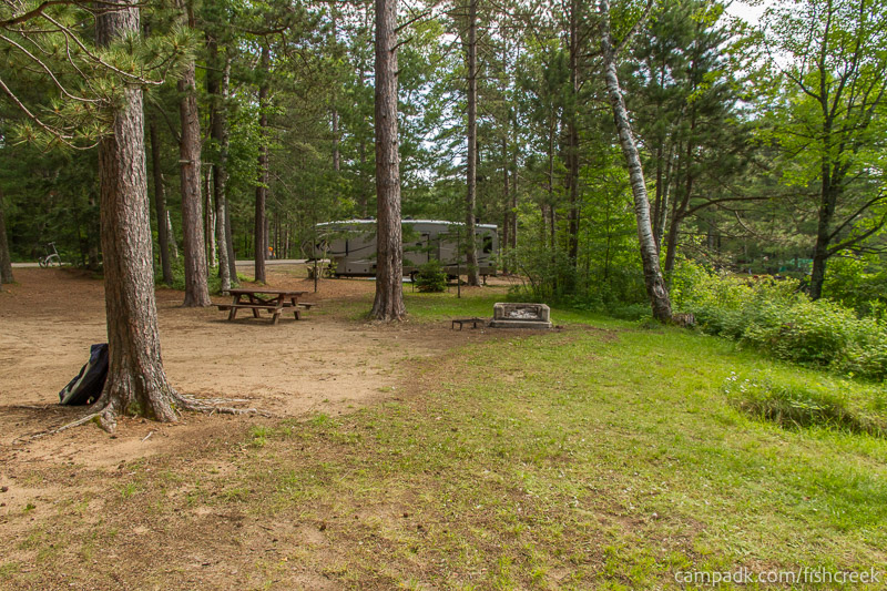Campsite Photo of Site 46 at Fish Creek Pond Campground, New York - Cross Site View