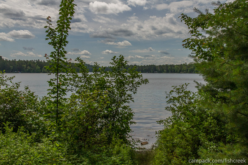 Campsite Photo of Site 46 at Fish Creek Pond Campground, New York - View from Shoreline