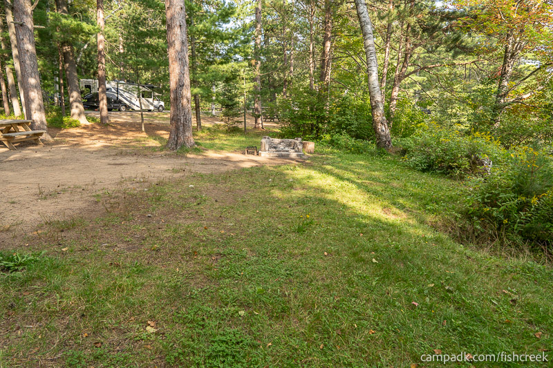 Campsite Photo of Site 46 at Fish Creek Pond Campground, New York - Cross Site View