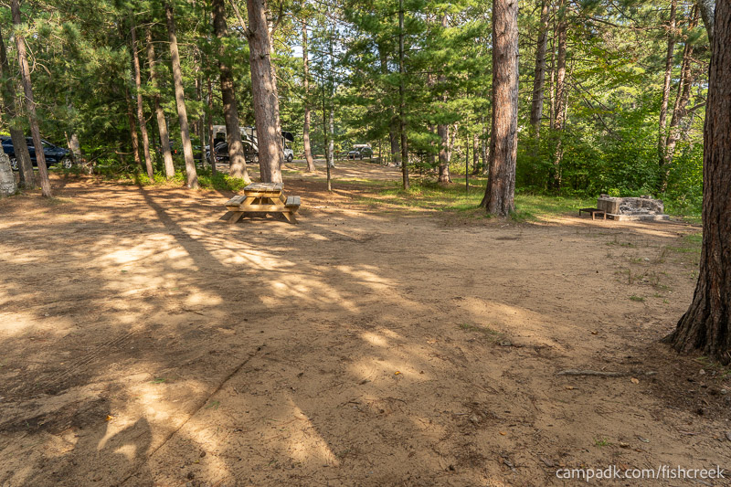 Campsite Photo of Site 46 at Fish Creek Pond Campground, New York - Cross Site View