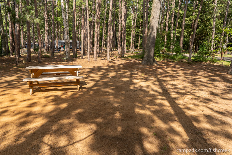 Campsite Photo of Site 1 at Fish Creek Pond Campground, New York - Cross Site View