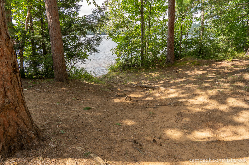 Campsite Photo of Site 1 at Fish Creek Pond Campground, New York - Pathway Down to Water