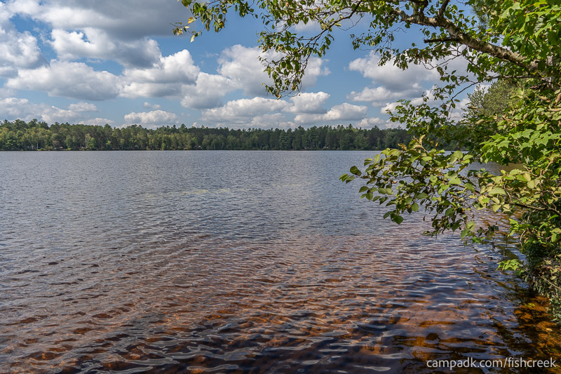 Campsite Photo of Site 1 at Fish Creek Pond Campground, New York - View from Shoreline