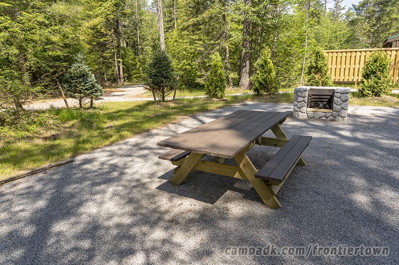 Campsite Photo of Site T65 at Frontier Town Campground, New York - Cross Site View