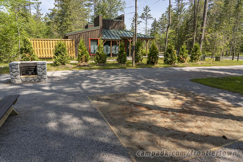 Campsite Photo of Site T65 at Frontier Town Campground, New York - Cross Site View
