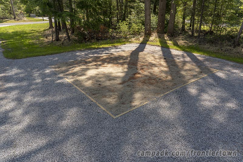 Campsite Photo of Site T65 at Frontier Town Campground, New York - Sand Pad for Tent