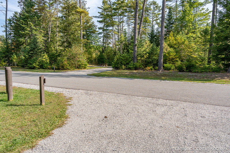 Campsite Photo of Site T65 at Frontier Town Campground, New York - Looking Back Towards Road
