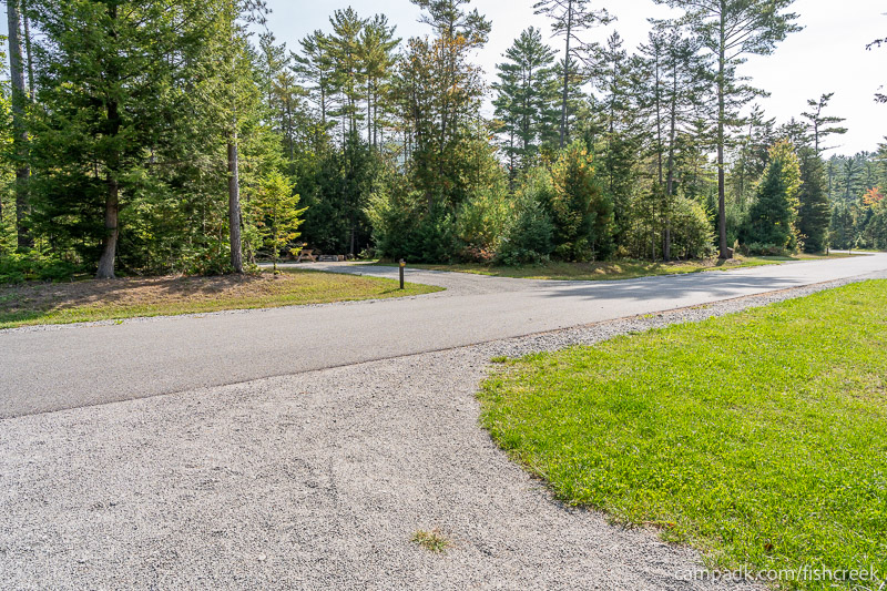 Campsite Photo of Site T65 at Frontier Town Campground, New York - Looking Back Towards Road
