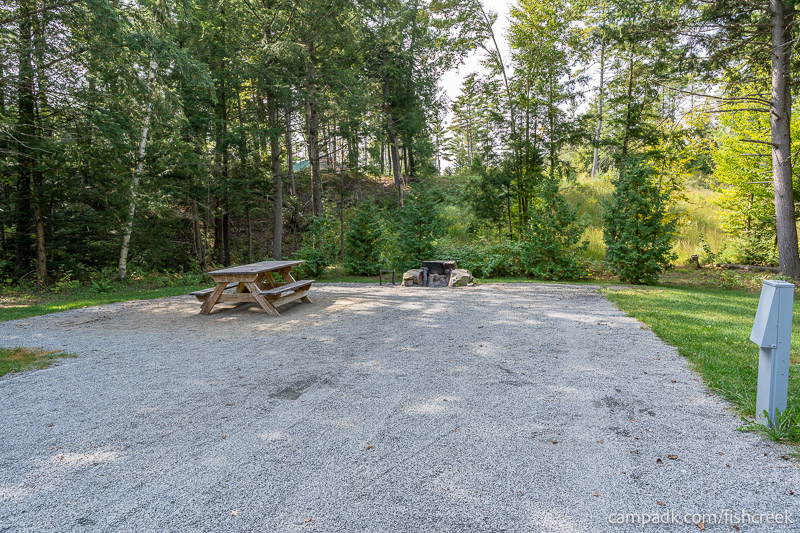 Campsite Photo of Site R44 at Frontier Town Campground, New York - Looking at Site from Part Way In