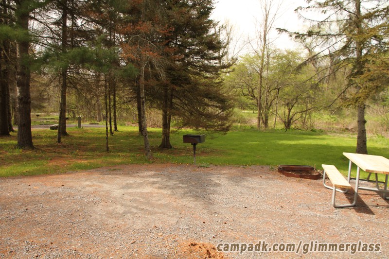 Campsite Photo of Site 7 at Glimmerglass State Park, New York - Cross Site View