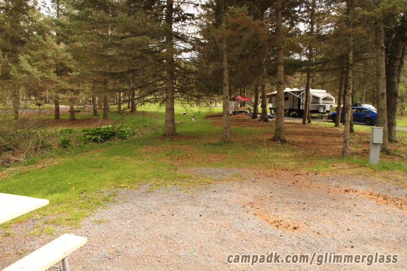 Campsite Photo of Site 7 at Glimmerglass State Park, New York - Cross Site View