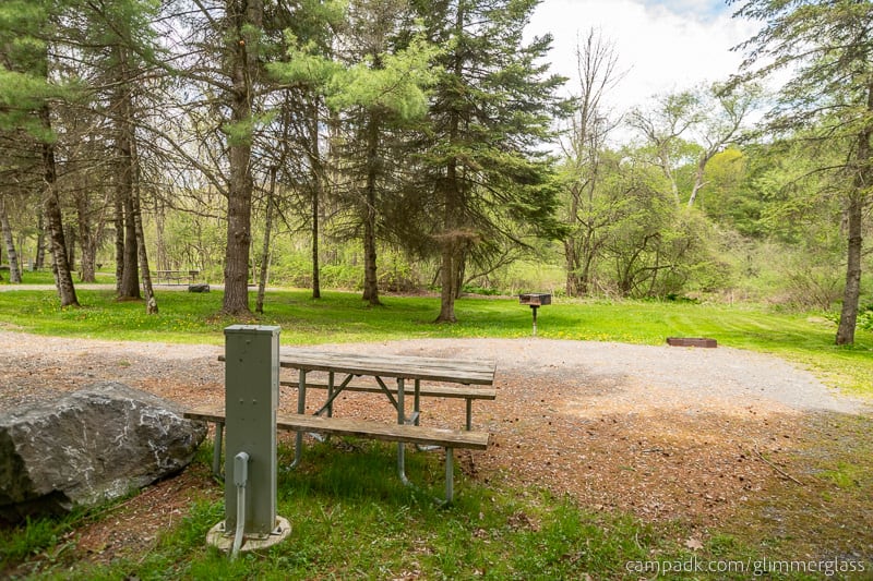 Campsite Photo of Site 7 at Glimmerglass State Park, New York - Cross Site View