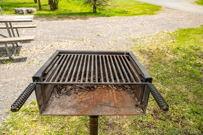 Campsite Photo of Site 35 at Glimmerglass State Park, New York - Fireplace View