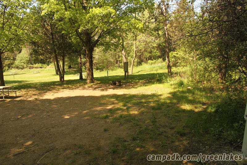 Campsite Photo of Site 116 at Green Lakes State Park, New York - Cross Site View