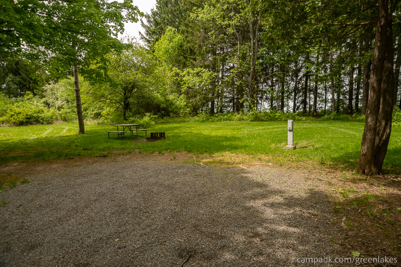 Campsite Photo of Site 116 at Green Lakes State Park, New York - Looking at Site from Part Way In