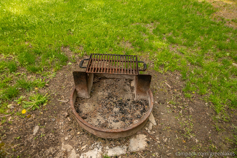 Campsite Photo of Site 116 at Green Lakes State Park, New York - Fireplace View
