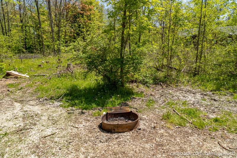 Campsite Photo of Site 4 at Hamlin Beach State Park, New York - Fireplace View