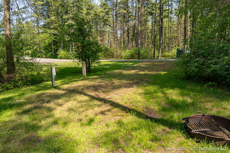 Campsite Photo of Site 216 at Hamlin Beach State Park, New York - Looking Back Towards Road