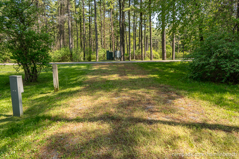 Campsite Photo of Site 216 at Hamlin Beach State Park, New York - Looking Back Towards Road