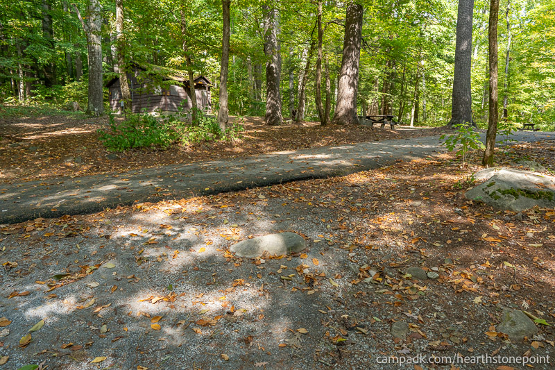 Campsite Photo of Site 105 at Hearthstone Point Campground, New York - Looking Back Towards Road