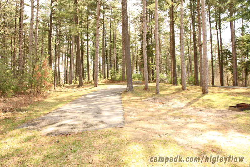 Campsite Photo of Site 34 at Higley Flow State Park, New York - Looking Back Towards Road