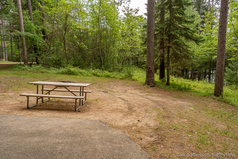 Campsite Photo of Site 34 at Higley Flow State Park, New York - Cross Site View