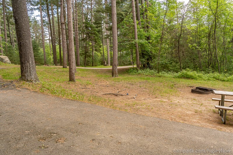Campsite Photo of Site 34 at Higley Flow State Park, New York - Cross Site View