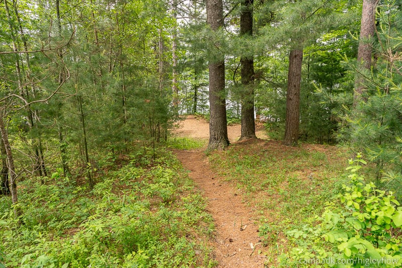 Campsite Photo of Site 34 at Higley Flow State Park, New York - Pathway Down to Water