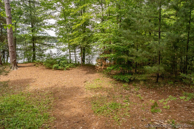 Campsite Photo of Site 34 at Higley Flow State Park, New York - Pathway Down to Water