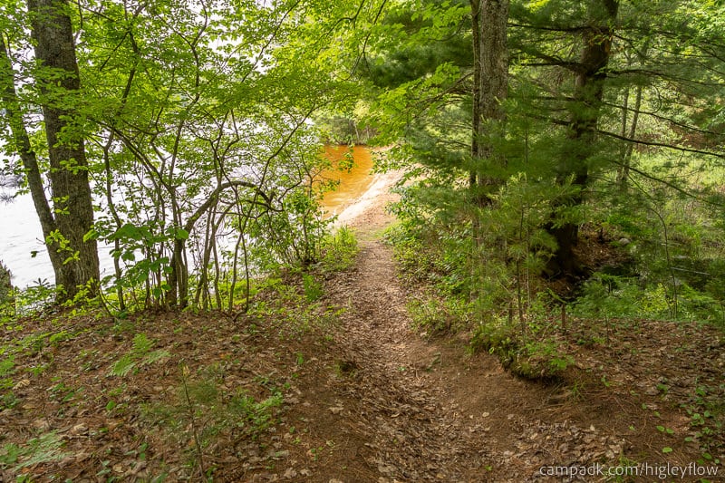 Campsite Photo of Site 34 at Higley Flow State Park, New York - Pathway Down to Water