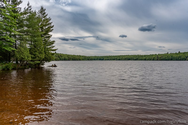 Campsite Photo of Site 34 at Higley Flow State Park, New York - View from Shoreline