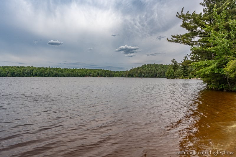 Campsite Photo of Site 34 at Higley Flow State Park, New York - View from Shoreline