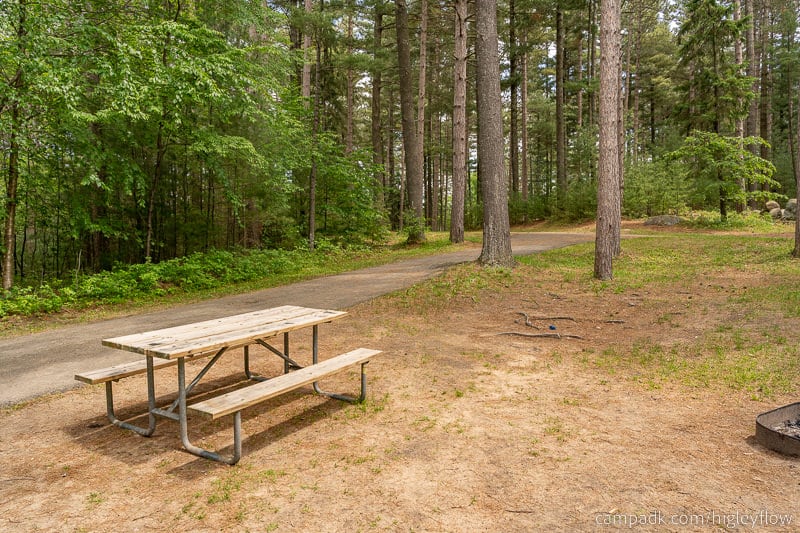 Campsite Photo of Site 34 at Higley Flow State Park, New York - Looking Back Towards Road