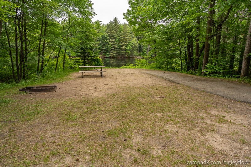 Campsite Photo of Site 94 at Higley Flow State Park, New York - Looking at Site from Road