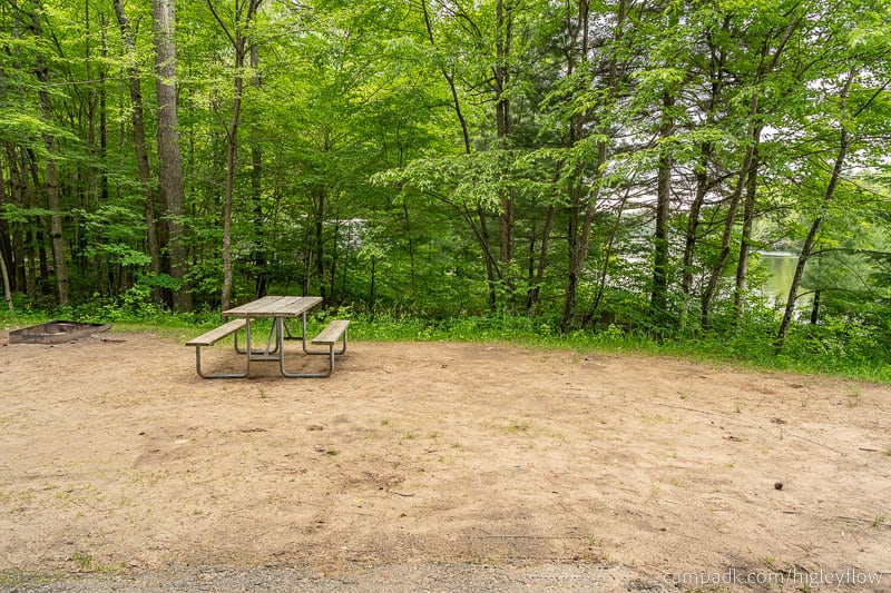 Campsite Photo of Site 94 at Higley Flow State Park, New York - Cross Site View