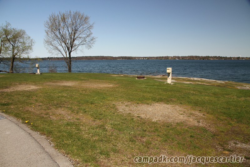 Campsite Photo of Site 111 at Jacques Cartier State Park, New York - Looking at Site from Road Sign Visible