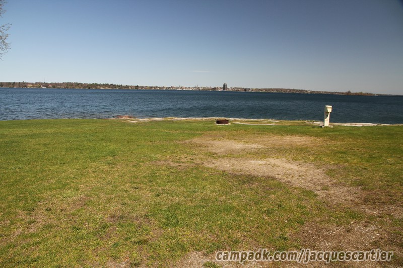 Campsite Photo of Site 111 at Jacques Cartier State Park, New York - Looking at Site from Road Sign Visible