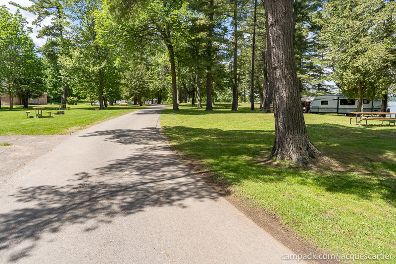 Campsite Photo of Site 45 at Jacques Cartier State Park, New York - View Down Road from Campsite