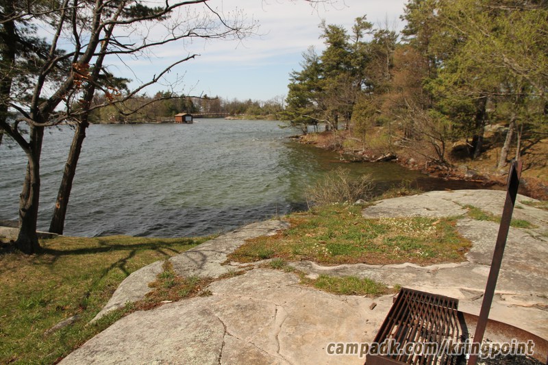 Campsite Photo of Site 19 at Kring Point State Park, New York - Fireplace View
