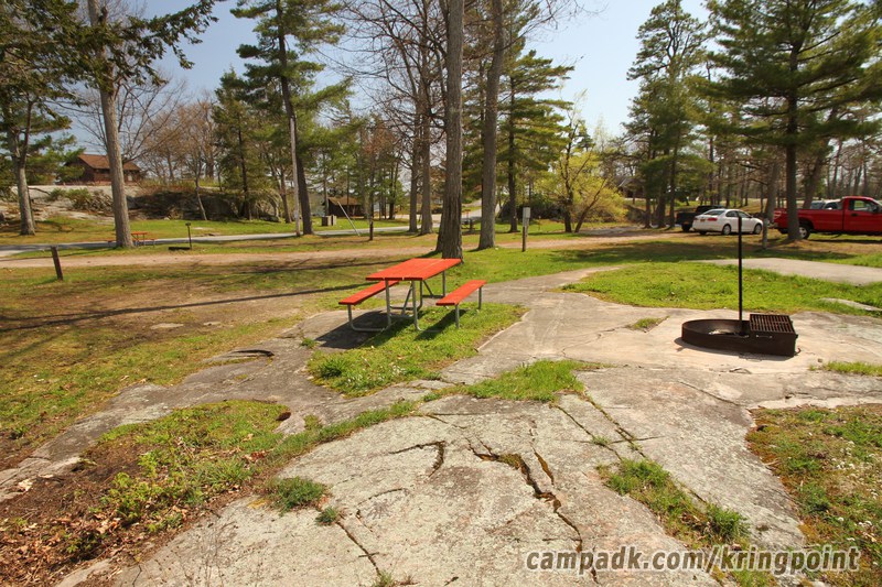 Campsite Photo of Site 19 at Kring Point State Park, New York - Looking Back Towards Road