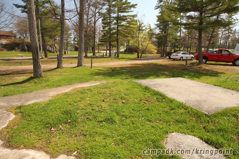 Campsite Photo of Site 19 at Kring Point State Park, New York - Looking Back Towards Road