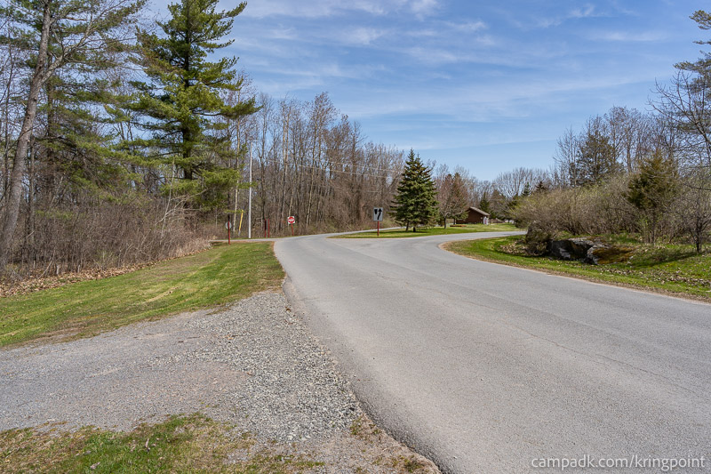 Campsite Photo of Site 2 at Kring Point State Park, New York - View Down Road from Campsite