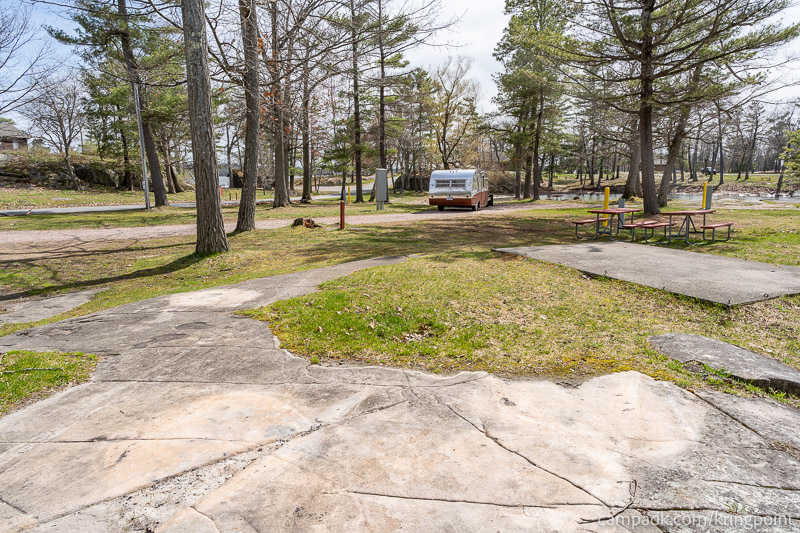 Campsite Photo of Site 19 at Kring Point State Park, New York - Looking Back Towards Road