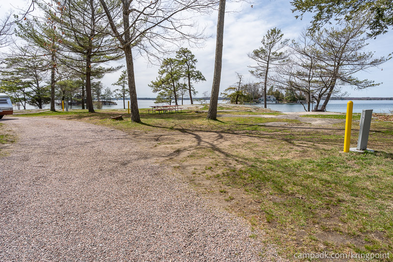 Campsite Photo of Site 19 at Kring Point State Park, New York - View Down Road from Campsite