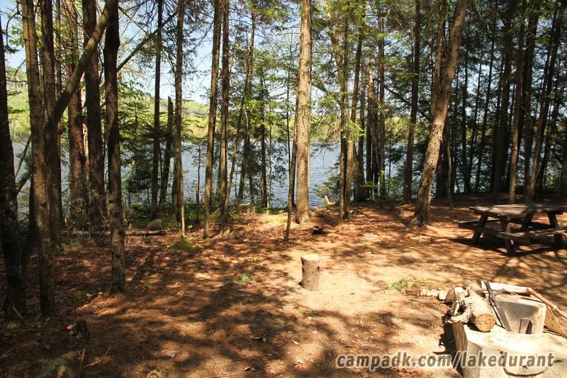 Campsite Photo of Site 42 at Lake Durant Campground, New York - Fireplace View