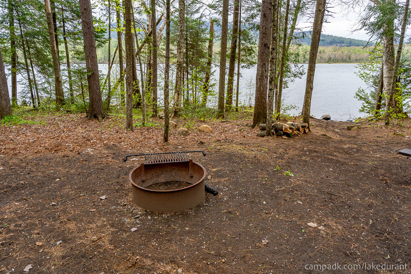 Campsite Photo of Site 42 at Lake Durant Campground, New York - Fireplace View