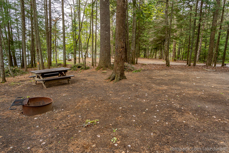 Campsite Photo of Site 42 at Lake Durant Campground, New York - Cross Site View