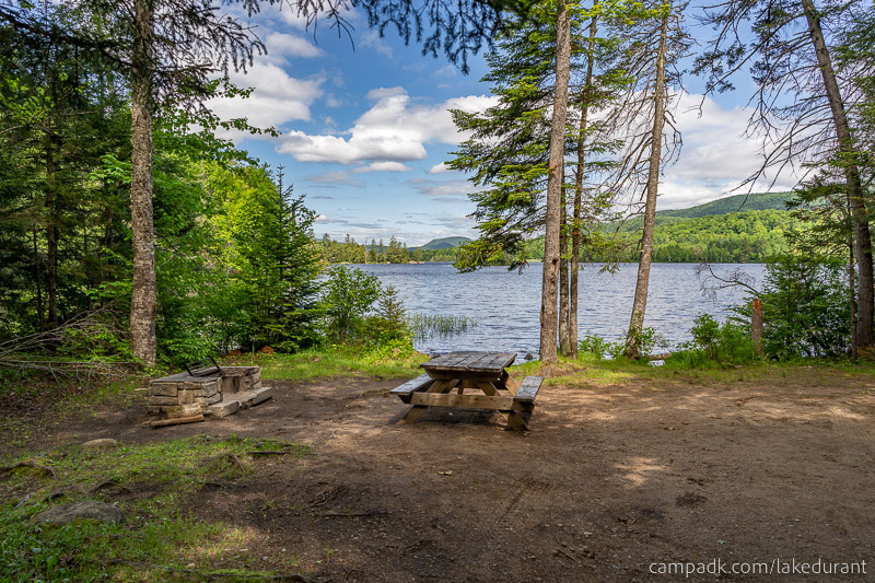 Campsite Photo of Site 51 at Lake Durant Campground, New York - Looking at Site from Part Way In
